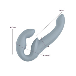 Безремінний страпон з вібрацією Fun Factory SHARE VIBE PRO cool grey, регульований. Photo 2