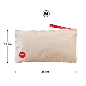 Сумка для секс-іграшок Fun Factory TOYBAG M, золотиста, на блискавці, 25x12 см . Photo 2