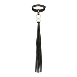 Нашийник с флогером Rosy Gold - Collar with Flogger - Black
