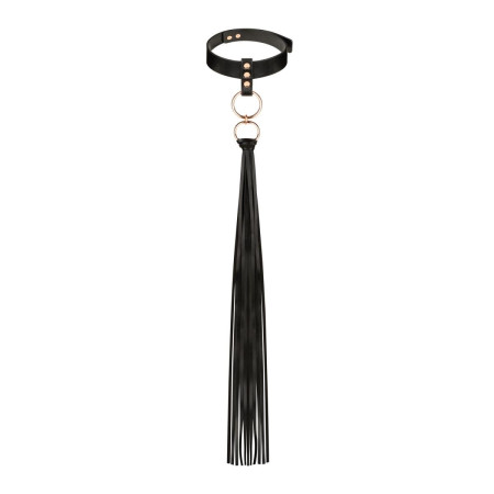 Нашийник с флогером Rosy Gold - Collar with Flogger - Black