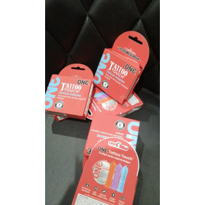 Презервативи ONE Tattoo Touch 3 шт, картонна коробка (м'ята упаковка!!!). Photo 2