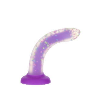 Фалоімітатор, що світиться в темряві, ADDICTION Rave 8″, Glow in the Dark Dildo Purple Confetti, 20,3 см. Photo 3