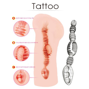 Мастурбатор-вагина двухслойный Kokos Tattoo. Photo 3