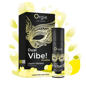 Рідкий вібратор Orgie - Dual Vibe! Lemon Gin And Tonic Kissable Liquid Vibrator (15 мл). Photo 2