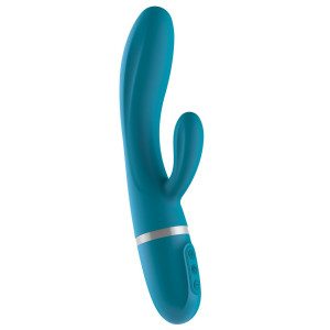 Вібратор-кролик Liebe Bend It Plus Ocean Blue, гнучкий, 2 мотори, 10 режимів