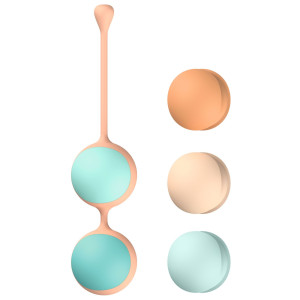 Вагінальні кульки Liebe Kewos — Peach/Mint, 5 кульок у комплекті, 15, 25, 35, 45 та 55 г. Photo 2