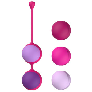 Вагінальні кульки Liebe Kewos — Cerise/Candy Violet, 5 кульок у комплекті, 15, 25, 35, 45 та 55 г. Photo 2