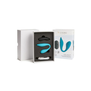 Подвійний вібратор S Pleasures Premium Delight, бірюзовий, для клітора та точки G, 10 режимів. Photo 3