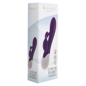 Вібратор-кролик S Pleasures Premium Corabi Rabbit, фіолетовий, вушка для клітора, 16 режимів, нагрів. Photo 3