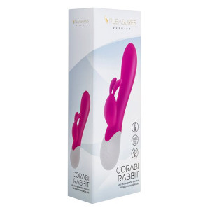 Вібратор-кролик S Pleasures Premium Corabi Rabbit, рожевий, вушка для клітора, 16 режимів, нагрів. Photo 3