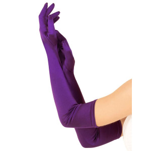 Довгі атласні рукавички Leg Avenue Extra Long Satin Gloves, One Size, фіолетові