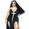 Костюм монашки-грішниці Leg Avenue Sultry Sinner 1X-2X, сукня, головний убір, комір