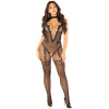 Бодістокінг Leg Avenue Crotchless Bodystocking with Heart One Size, Black
