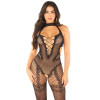 Бодістокінг Leg Avenue Crotchless Bodystocking with Heart One Size, Black