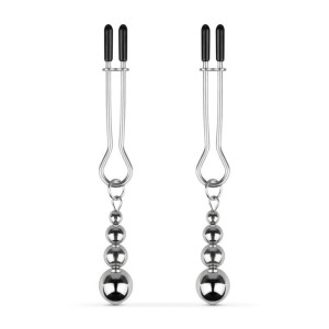 Затискачі для сосків Bedroom Fantasies: Nipple Clamps with Beaded Chain - Silver