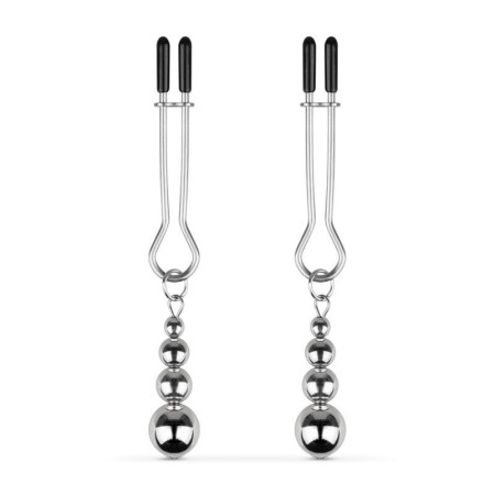 Затискачі для сосків Bedroom Fantasies: Nipple Clamps with Beaded Chain - Silver