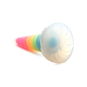 Фентезійний фалоімітатор Creature Cocks Luminescent Rainbow Silicone Dildo. Photo 3