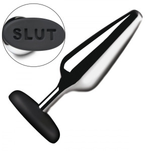 Анальная пробка Master Series Butt Slut Metal & Silicone Butt Plug - Silver