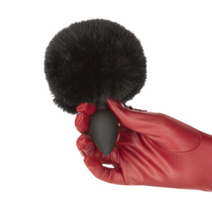 Анальна пробка з хвостом Punishment - Bunny Tail Silicone Anal Plug - Black. Photo 3