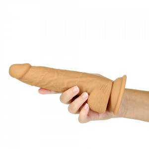 Фалоімітатор Naked Addiction - 8″ Silicone Dual Density Dildo Vanilla, віброкуля в подарунок. Photo 3