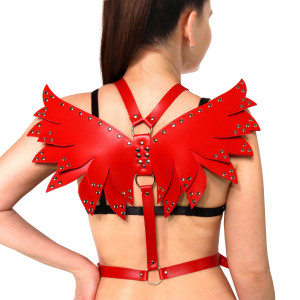 Женская портупея Art of Sex - Wings красная XS-M, экокожа. Photo 3