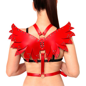 Жіноча портупея Art of Sex - Wings червона XS-M, екошкіра