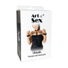 Жіноча портупея з наручниками Art of Sex - Ursula чорна XS-2XL, екошкіра