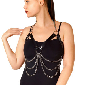 Жіноча портупея Art of Sex - Louise чорна XS-2XL, екошкіра. Photo 2