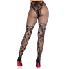 Колготки Leg Avenue Dahlia Lace Tights with Net Thigh Detail One Size