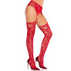 Колготки Leg Avenue Net Stockings with Attached Garter Belt One Size Red