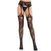 Колготки Leg Avenue Net Stockings with Attached Garter Belt One Size Black