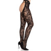Колготки Leg Avenue Rose Lace Crotchless Tights with Open One Size Black