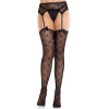 Колготки-панчохи Leg Avenue Heart Garterbelt Stockings One Size Black