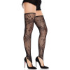 Панчохи Leg Avenue Floral Net Toe Loop Footless Thigh Highs One Size