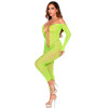 Бодістокінг Leg Avenue Crotchless Footless Lingerie Bodystocking One Size Neon Green