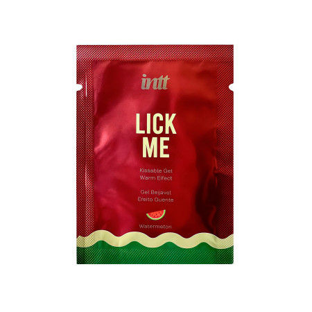 Пробник гелю для оральних пестощів з зігрівальним ефектом INTT Lick Me Kissable Gel Watermelon 2 мл