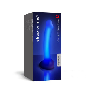 Дилдо, що світиться Strap-On-Me Glow-LED Dildo Purple - M. Photo 3