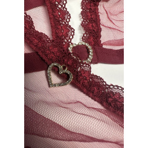 Комплект Passion BELISSANA SET burgundy L. Photo 3