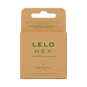 Презервативи LELO HEX Condoms Organic 3 Pack, тонкі та суперміцні